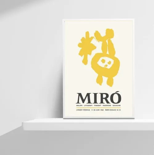 Marco Miró amarillo 24x18cm - Marco negro