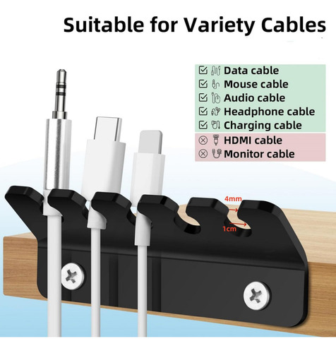 2 X 2 Clips Para Cables, Organizador De Cables Compatible