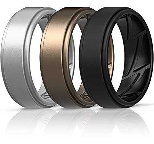 Anillos De Boda De Silicona Para Hombres, Ranuras 9mm9q