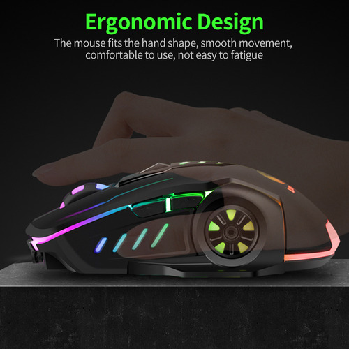 D Ratón Ergonómico Con Cable Usb Con Dpi Ajustable Y