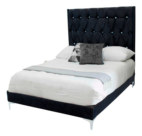Base Cama Matrimonial Minimalista Moderna Con Cabecera Combo