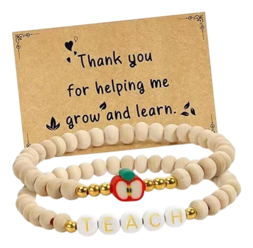 2x Pulseras De Cuentas De Madera Pulseras De Estilo C