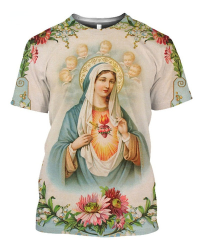 Playera Guadalupe Virgen María Católica 3d [u]