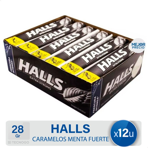 Caramelos Halls Extra Strong Menta Fuerte X12 - Mejor Precio