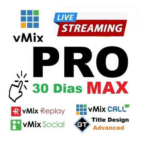 Imagem 1 de 1 de Vmix Pro 30 Dias (8 Vmix Call + Vmix Social + 8 Replay)