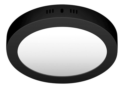 Imagen 2 de 4 de Macroled Panel Plafón Redondo Led 18w Frío Black Npr18