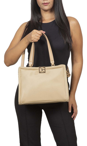 Bolsa Satchel Cloe Llaldemi Grande Color Marrón claro