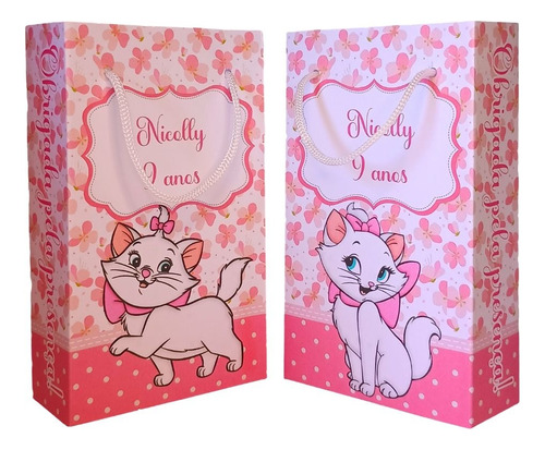 30 Sacolinhas Personalizadas Gatinha Marie