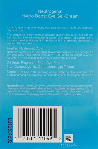 Imagen 2 de 3 de Contorno De Los Ojos Hydro Boost Neutrogena