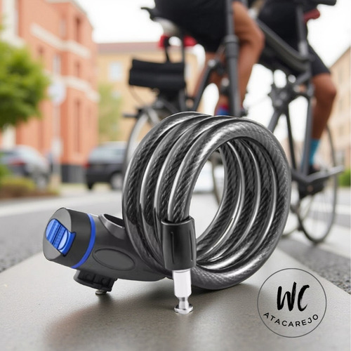 Trava Segurança Cadeado Para Bicicleta Com Suporte Chave
