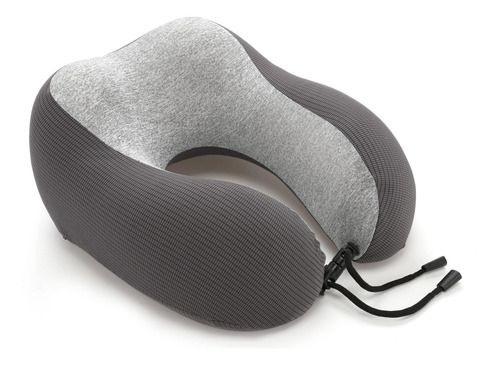 Almohada De Viaje La Chapelle Viscoelastico Lavable 16um6513 Gris Oscuro Liso