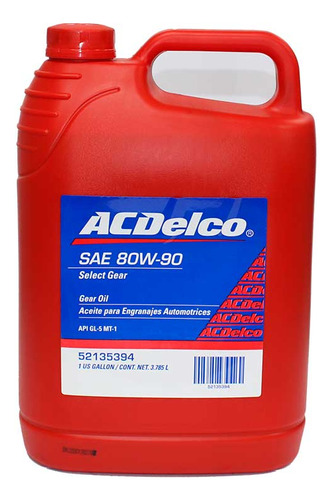 Aceite De Caja Y Corona. Acdelco Select Gear Sae 80w90 Gl-5 