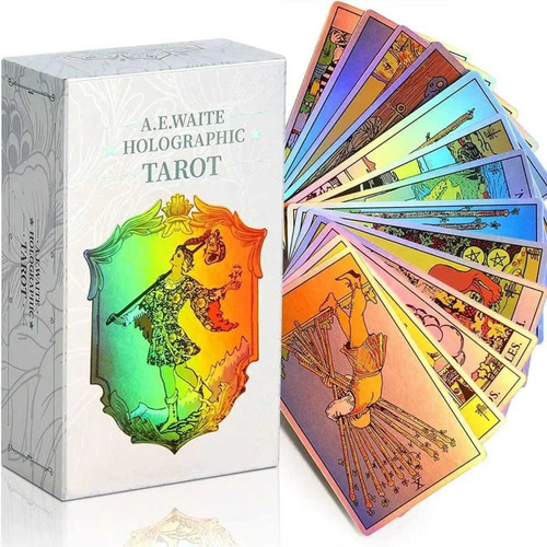 Tarot Rider Waite Holografico 10x6cm Stock Ya Cartas + Guia