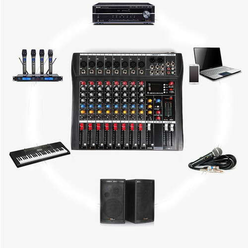 Imagen 1 de 2 de 8 Channel Pro Bluetooth Live Studio Audio Mixer