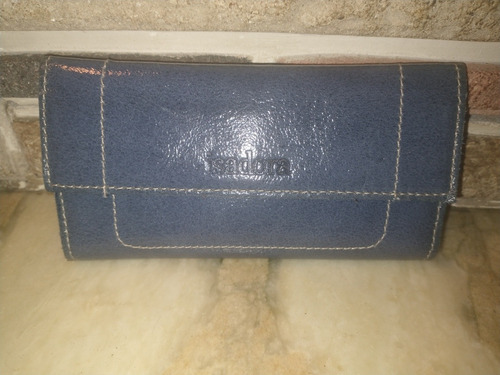Billetera Isadora 100% Cuero Azul Con Etiqueta. Mínimo Detal