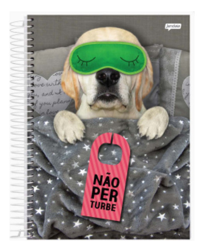 Caderno Espiral Pequeno 1/4 Capa Dura 80 Folhas Pets Jandaia Cor Perturbe