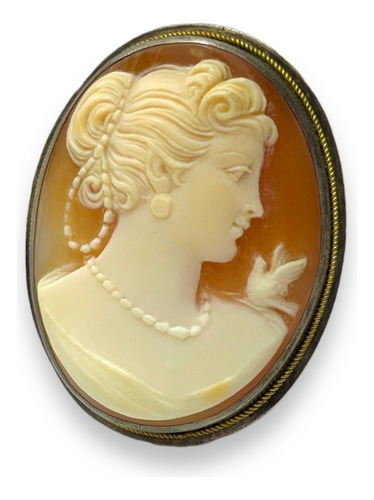 Camafeo Antiguo Prendedor Plata Y Oro - Mikapao (Usado)