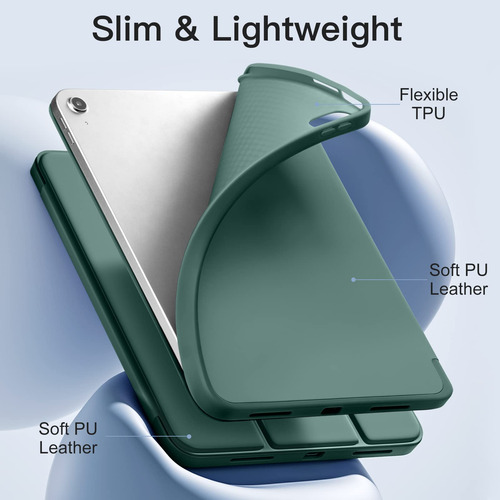 Funda Akkerds Compatible Con Ipad A16 11 Pulgadas 2025 Verde Pino