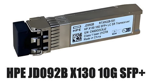 Hp X130 Transceiver Sfp-10g-sr P/n Jd092b Lc Mm 850nm 300mts