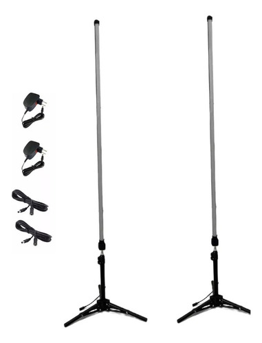 02 Barra Led 100cm Kit Fotografico C/ Tripe Fonte Rgb Luz Cores Tensão De Operação 12v 127/220v