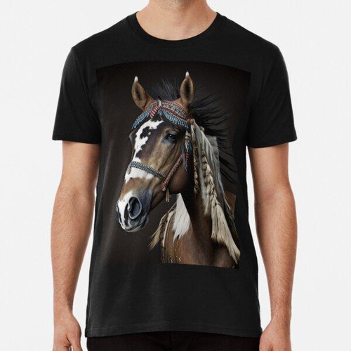 Remera Retrato De Cacique De Caballos Algodon Premium