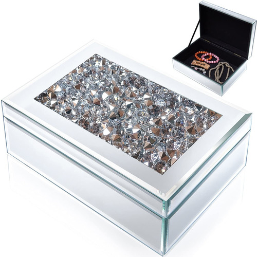Caja De Joyería Espejo De Cristal De Diamante De Gran ...