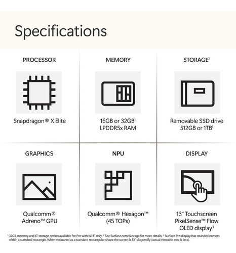 Microsoft Surface Pro Copilotpc X Elite - 16gb 1tb - Dune