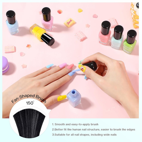 Juego De Esmalte De Uñas Para Uñas: Pastel Macaron Rainbow K