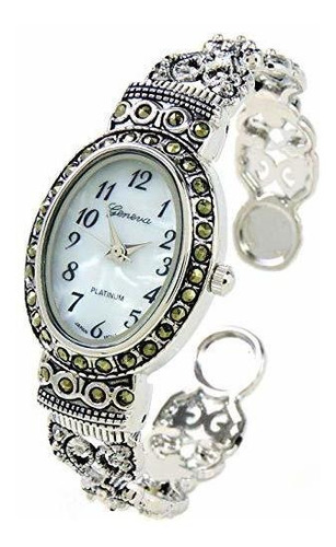 Reloj De Ra Con Brazalete De Mujer Con Cara Ovalada De Crist