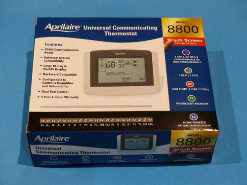 Aprilaire Termostato Pantalla Tactil 8800 Programable Hvac