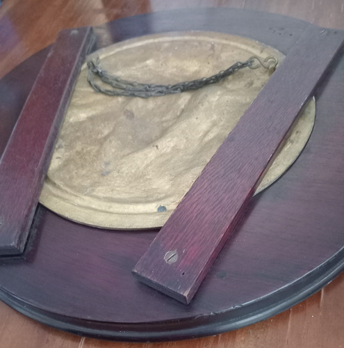 Antiguo Marco De Madera Con Imágen Jesús Madera Y Metal (Usado)