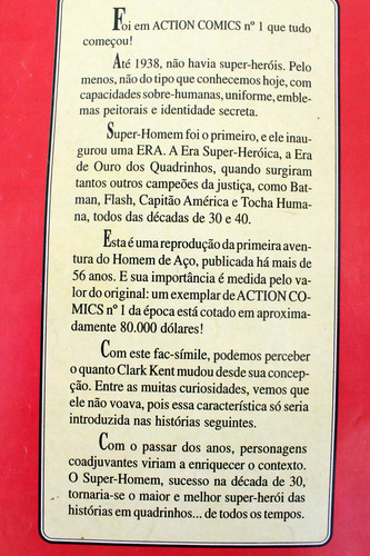 Gibi Hq Action Comics 1 Fac-símile Ed. Abril 1994 Inglês Superman (Usado)
