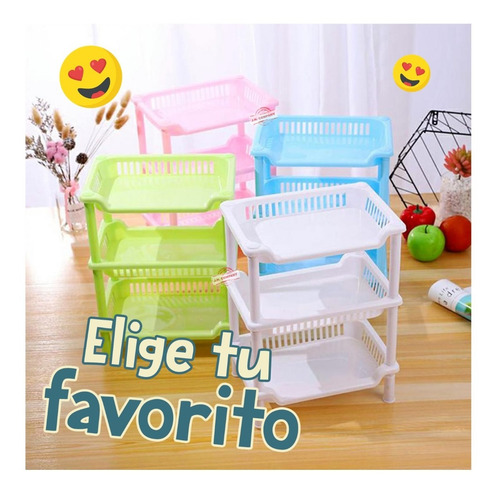 Imagen 6 de 7 de Estante Plastico Organizador 3 Niveles Baño Escritorio Mx-93