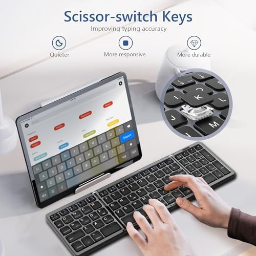 Teclado Bluetooth Plegable Acoucou Con Teclado Numérico, Tec