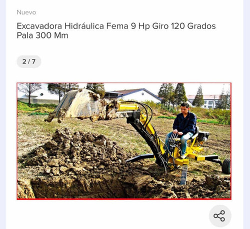 Imagen 2 de 11 de Retroexcavadora Fema Hidraulica 9 Hp 300