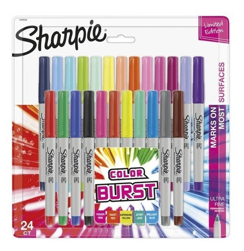 Marcador Permanente Sharpie Brust Punta Ultra Fina X24