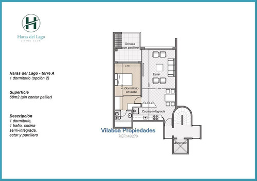 Imagen 2 de 3 de Haras Del Lago Apartamento El Mejor 1 Dorm Ampliooooooooooo Cw149279