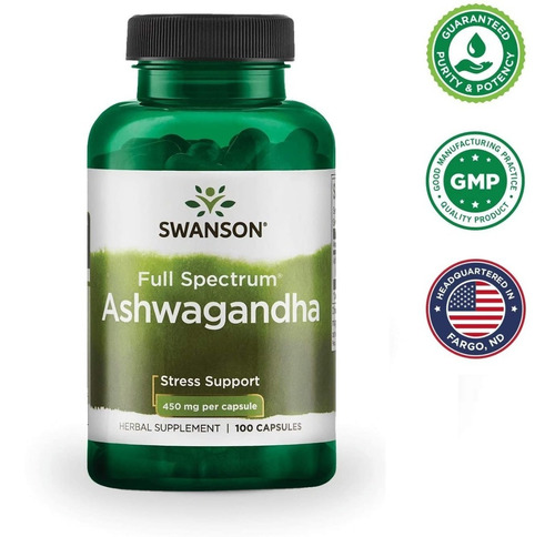 Imagen 6 de 9 de Ashwagandha 450mg @ 100 Cápsulas / Energía Vitalidad Estrés
