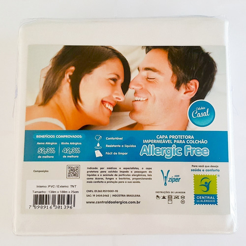 Kit Capa Antiácaro Colchão Casal +2 Fronhas Tnt / Pvc Grátis