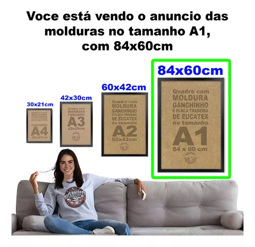 Quadro Com Moldura Memes Engraçados Da Internet A1 84x60cm