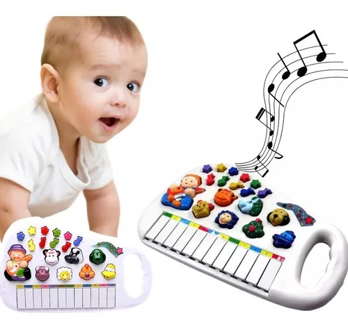 Piano Musical Educativo Animais Brinquedo Som Infantil Bebe Cor