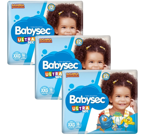 48 Fraldas Babysec Galinha Pintadinha Tamanho Xxg Promoção