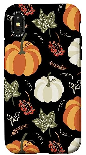 Funda Para iPhone X/xs Autumn Falling Leaves Y Pumpkin Spice