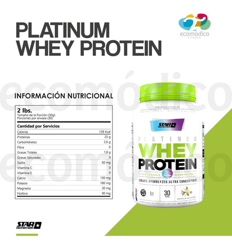 Imagen 3 de 8 de Whey Protein 2 Lb + Creatina 300 Gr Star Nutrition