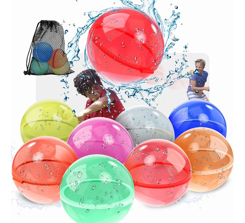 8 Packglobos De Agua Reutilizables Para Niños Adultos Activi