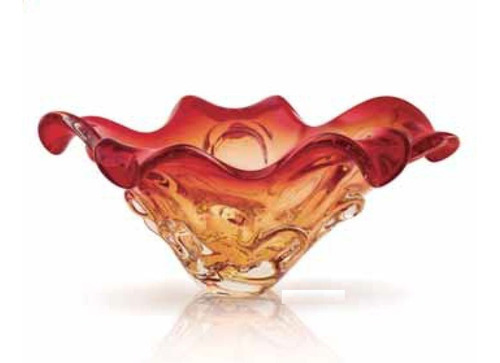 Centro Cristal Murano Vermelho Ambar 22x45cm Sao Marcos 12x