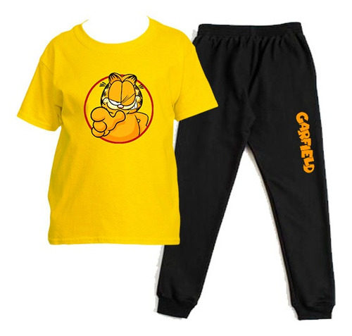 Conjunto Polera Pantalon Garfield Dibujos Animados