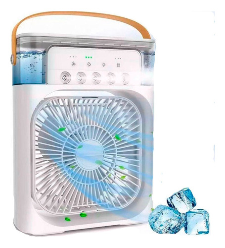 Mini ventilador de aire acondicionado portátil 4 en 1, color blanco