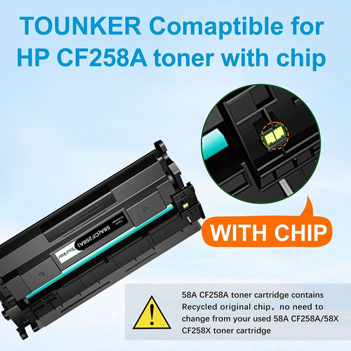 58a Cf258a Toner Cartridge (with Chip) - Replacement For Hp