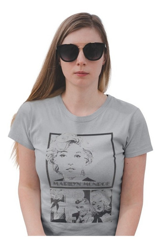 Marilyn Monroe Remera En Gris O Blanco Diseño Dibujo